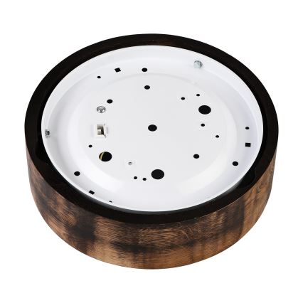 Kattovalo OAK SMOKY 1xE27/15W/230V ø 27,5 cm tammi/tummanruskea