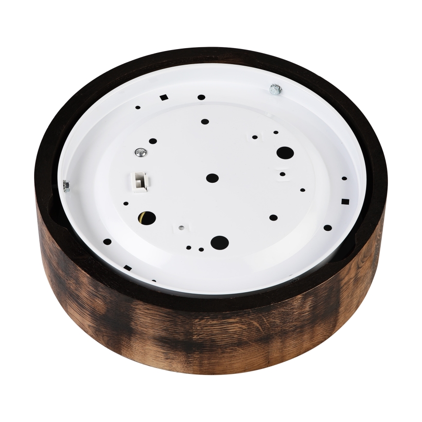 Kattovalo OAK SMOKY 1xE27/15W/230V ø 27,5 cm tammi/tummanruskea