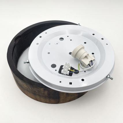 Kattovalo OAK SMOKY 1xE27/15W/230V ø 27,5 cm tammi/tummanruskea