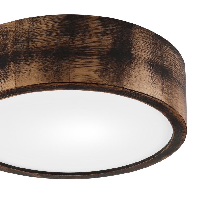 Kattovalo OAK SMOKY 1xE27/15W/230V ø 27,5 cm tammi/tummanruskea