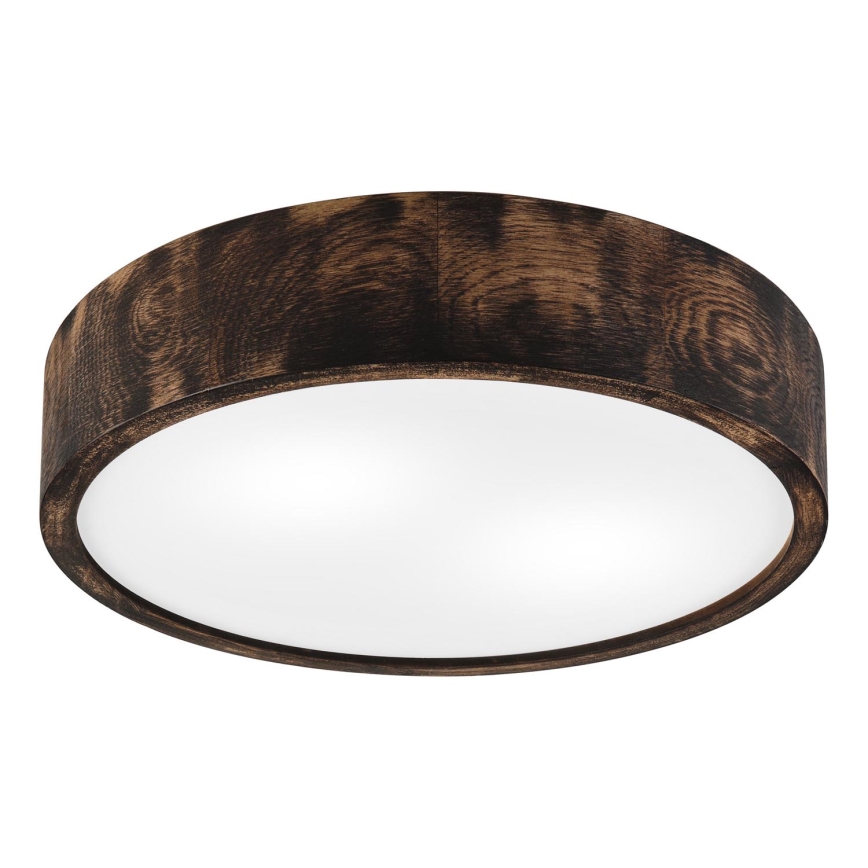 Kattovalo OAK SMOKY 2xE27/15W/230V ø 37,5 cm tammi/tummanruskea