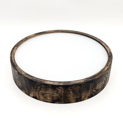 Kattovalo OAK SMOKY 2xE27/15W/230V ø 37,5 cm tammi/tummanruskea