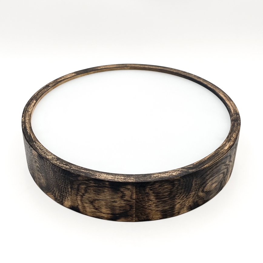 Kattovalo OAK SMOKY 2xE27/15W/230V ø 37,5 cm tammi/tummanruskea