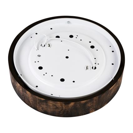 Kattovalo OAK SMOKY 2xE27/15W/230V ø 37,5 cm tammi/tummanruskea