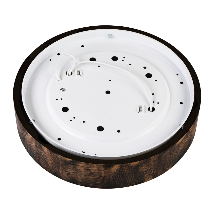Kattovalo OAK SMOKY 2xE27/15W/230V ø 37,5 cm tammi/tummanruskea