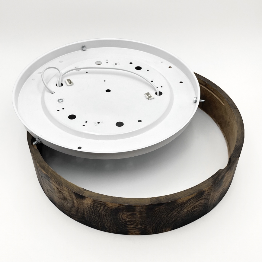 Kattovalo OAK SMOKY 2xE27/15W/230V ø 37,5 cm tammi/tummanruskea