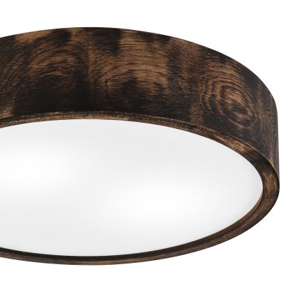 Kattovalo OAK SMOKY 2xE27/15W/230V ø 37,5 cm tammi/tummanruskea
