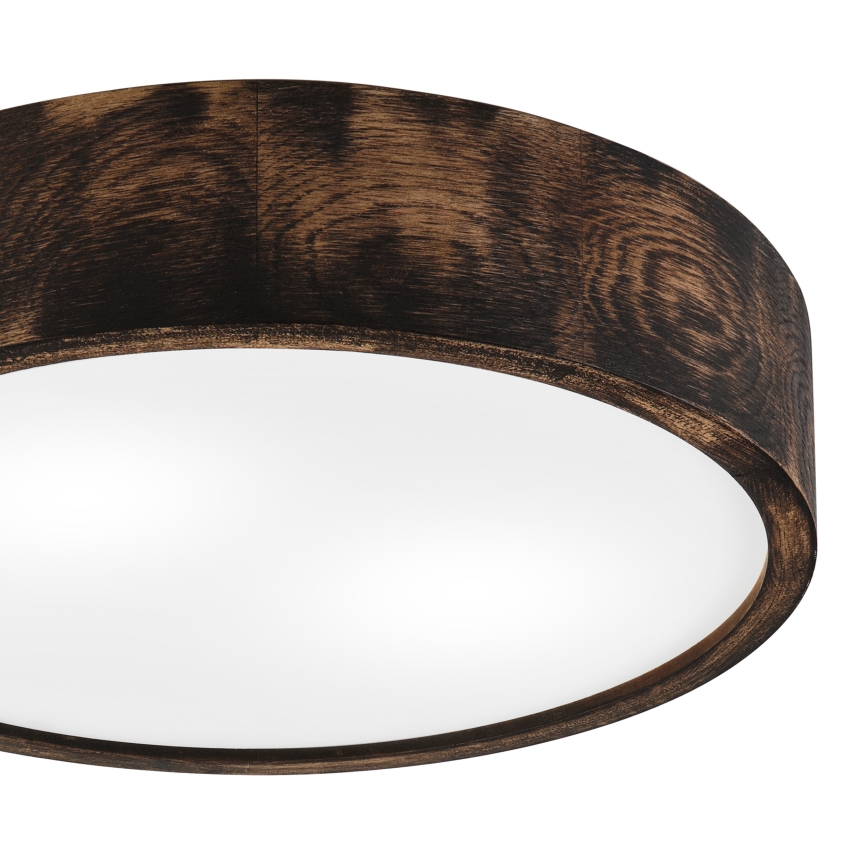 Kattovalo OAK SMOKY 2xE27/15W/230V ø 37,5 cm tammi/tummanruskea