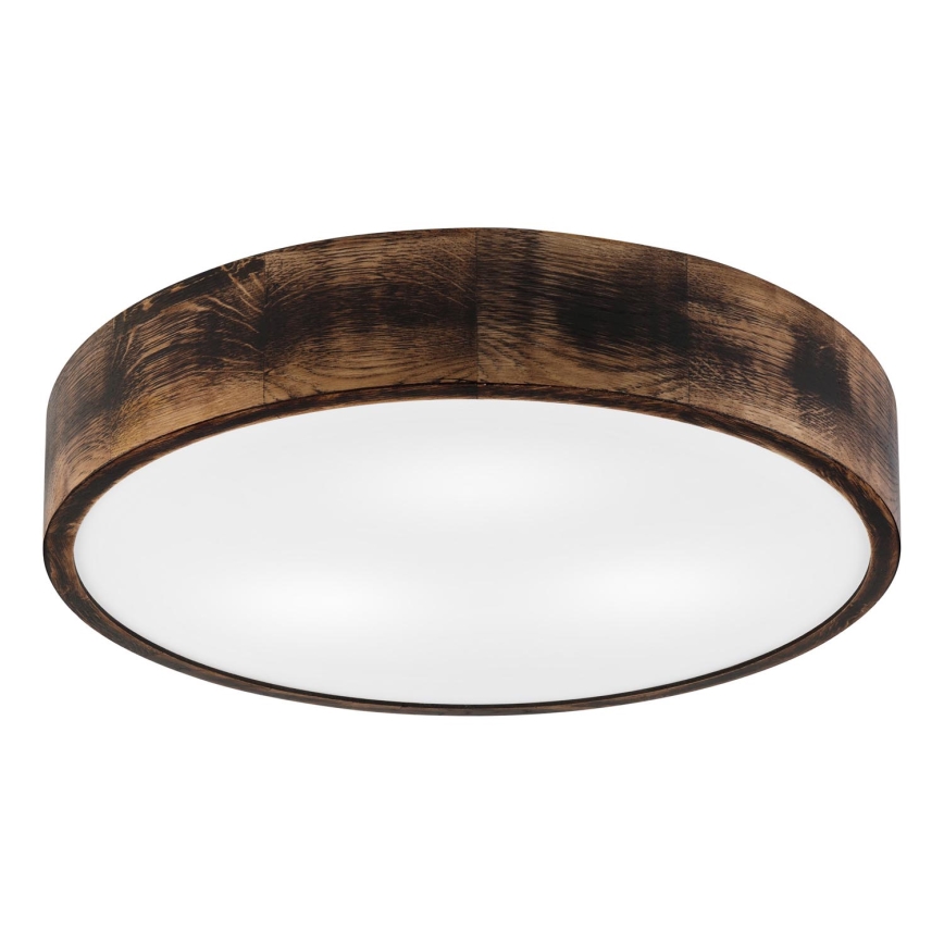 Kattovalo OAK SMOKY 3xE27/15W/230V ø 47,5 cm tammi/tummanruskea