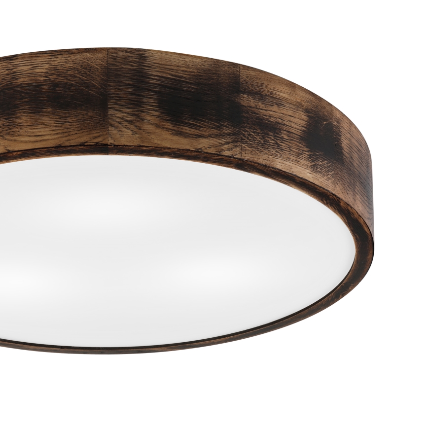 Kattovalo OAK SMOKY 3xE27/15W/230V ø 47,5 cm tammi/tummanruskea