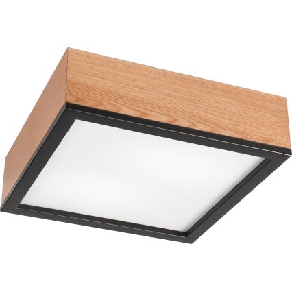 Kattovalo OAK SQUARE 2xE27/15W/230V 31x31 cm tammi/musta