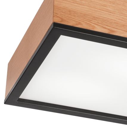 Kattovalo OAK SQUARE 2xE27/15W/230V 31x31 cm tammi/musta