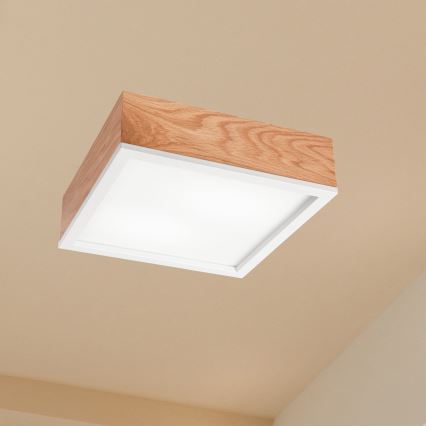 Kattovalo OAK SQUARE 2xE27/15W/230V 31x31 cm tammi/valkoinen