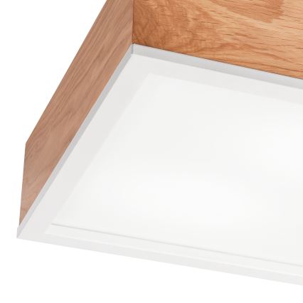 Kattovalo OAK SQUARE 2xE27/15W/230V 31x31 cm tammi/valkoinen