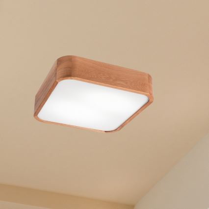 Kattovalo OAK SQUARE 2xE27/15W/230V 35x35 cm tammi