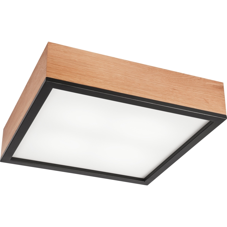Kattovalo OAK SQUARE 4xE27/15W/230V 39x39 cm tammi/musta