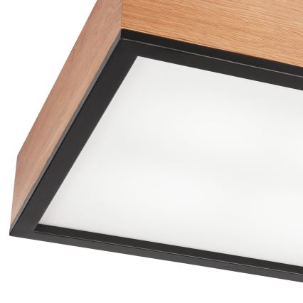 Kattovalo OAK SQUARE 4xE27/15W/230V 39x39 cm tammi/musta