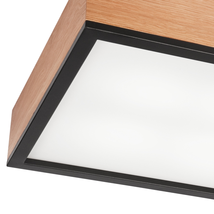 Kattovalo OAK SQUARE 4xE27/15W/230V 39x39 cm tammi/musta