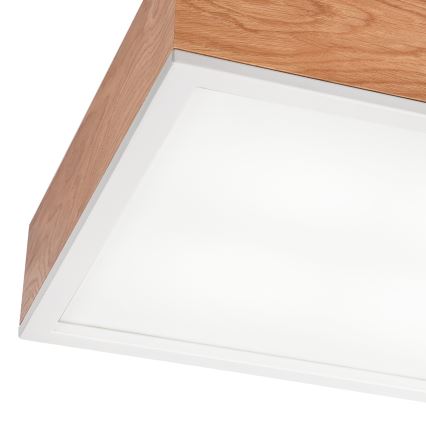 Kattovalo OAK SQUARE 4xE27/15W/230V 39x39 cm tammi/valkoinen