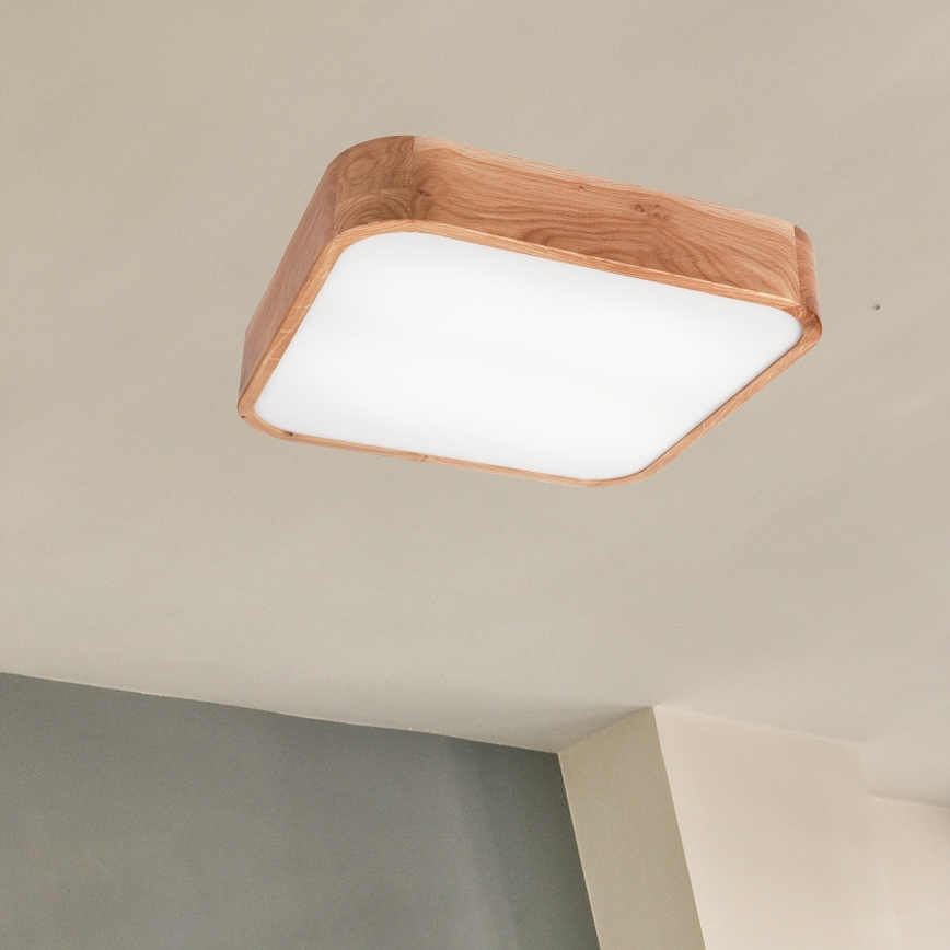 Kattovalo OAK SQUARE 4xE27/15W/230V 45x45 cm tammi