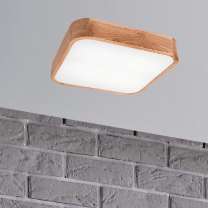 Kattovalo OAK SQUARE 4xE27/15W/230V 45x45 cm tammi