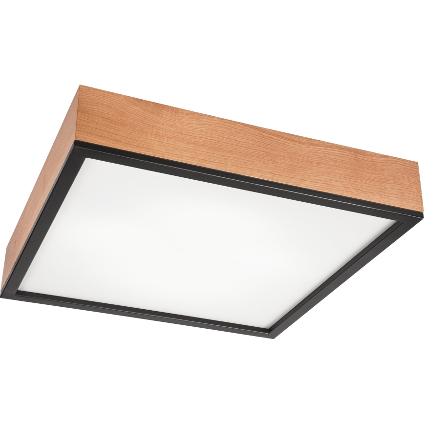 Kattovalo OAK SQUARE 4xE27/15W/230V 48x48 cm tammi/musta