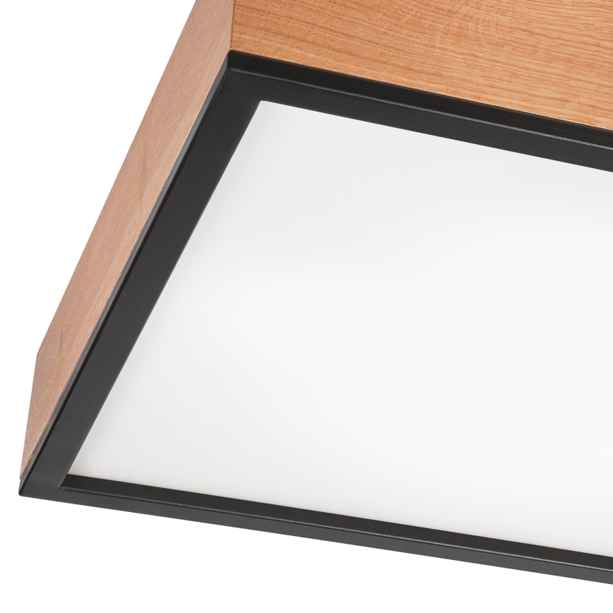 Kattovalo OAK SQUARE 4xE27/15W/230V 48x48 cm tammi/musta