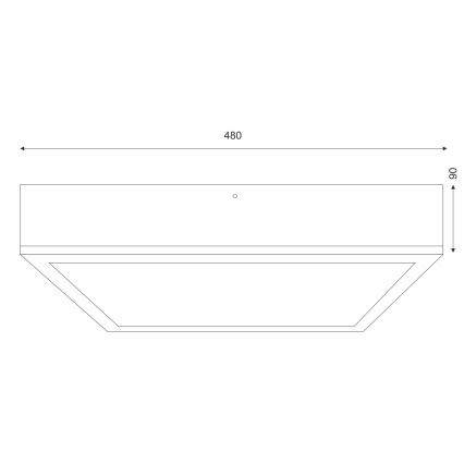 Kattovalo OAK SQUARE 4xE27/15W/230V 48x48 cm tammi/musta