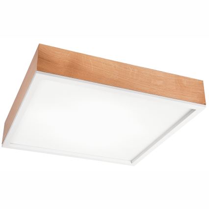 Kattovalo OAK SQUARE 4xE27/15W/230V 48x48 cm tammi/valkoinen