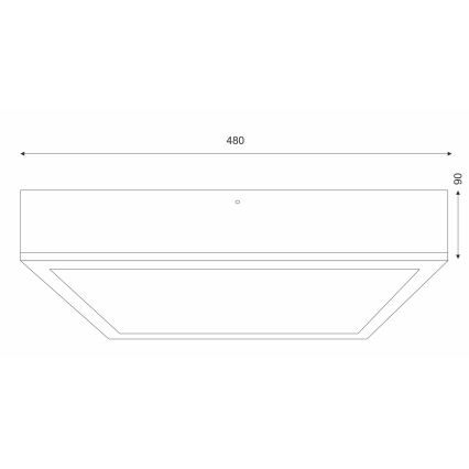 Kattovalo OAK SQUARE 4xE27/15W/230V 48x48 cm tammi/valkoinen