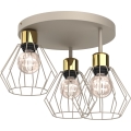 Kattovalo PARKLA 3xE27/15W/230V beige/kulta