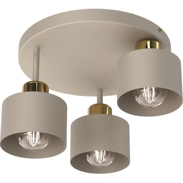 Kattovalo PARKLA 3xE27/15W/230V beige/kulta
