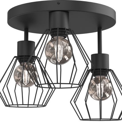 Kattovalo PARKLA 3xE27/15W/230V musta