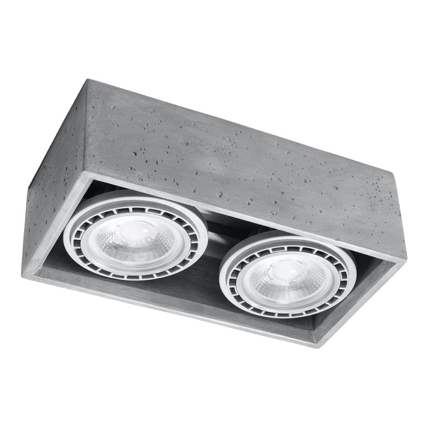 Kattovalo QUATRO AR111 2xGU10/40W/230V betoni