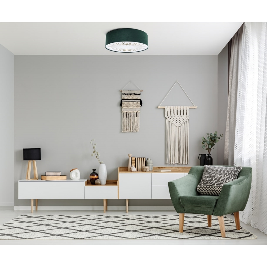 Kattovalo RAYS 2xE27/60W/230V halkaisija 40 cm vihreä