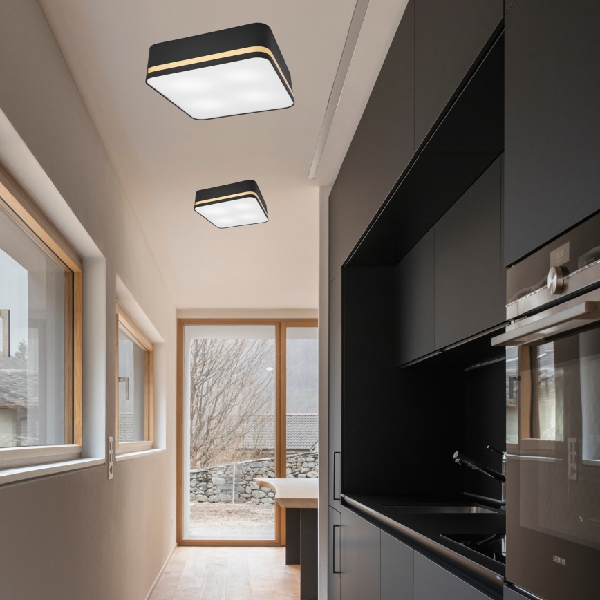 Kattovalo SIRJA SQUARE 4xE27/60W/230V 45x45 cm musta