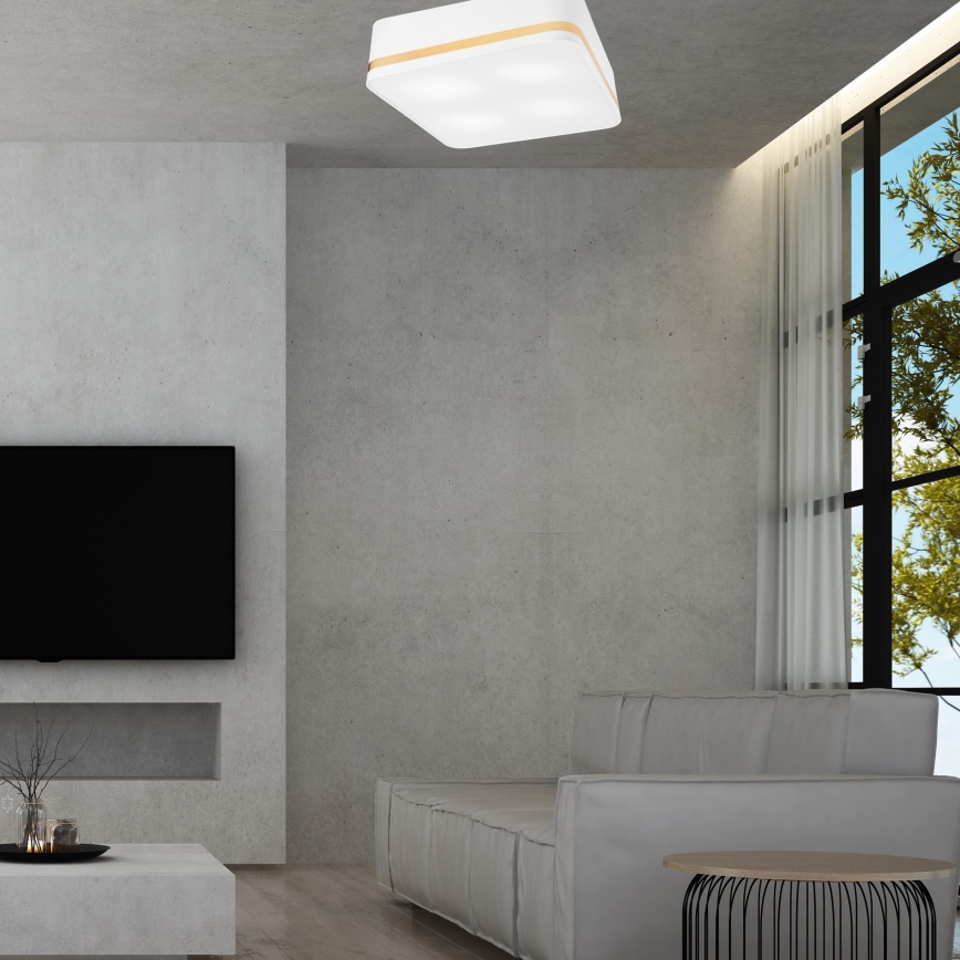 Kattovalo SIRJA SQUARE 4xE27/60W/230V 45x45 cm valkoinen