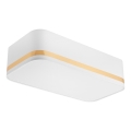 Kattovalo SIRJA SQUARE STRIPE 2xE27/15W/230V valkoinen/kulta