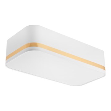 Kattovalo SIRJA SQUARE STRIPE 2xE27/15W/230V valkoinen/kulta