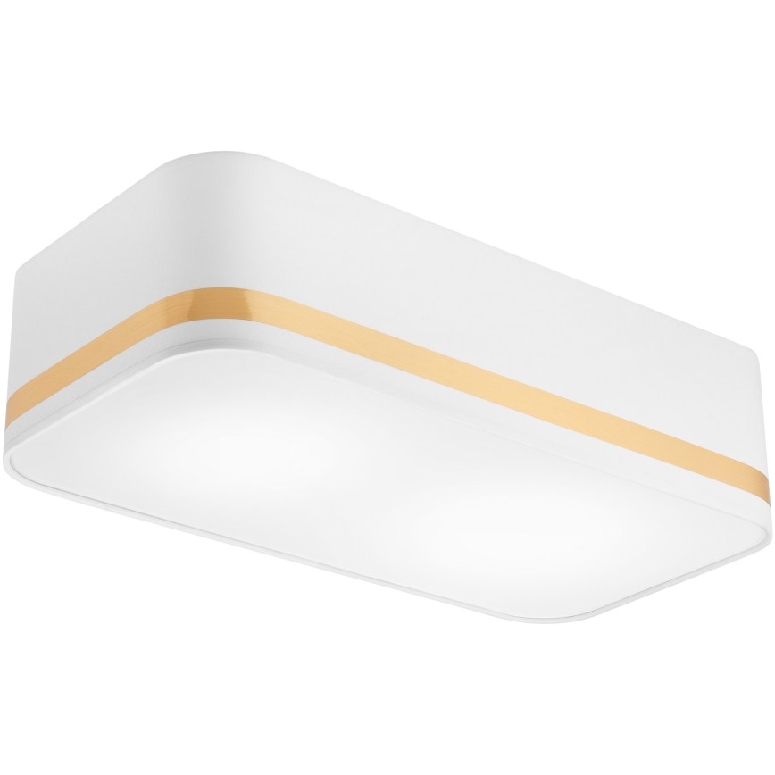 Kattovalo SIRJA SQUARE STRIPE 2xE27/15W/230V valkoinen/kulta