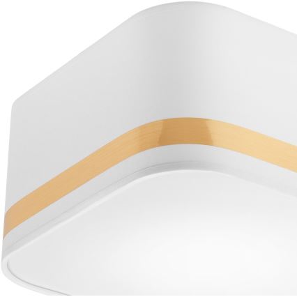 Kattovalo SIRJA SQUARE STRIPE 2xE27/15W/230V valkoinen/kulta