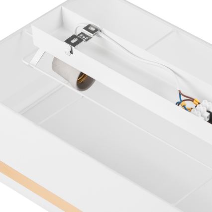 Kattovalo SIRJA SQUARE STRIPE 2xE27/15W/230V valkoinen/kulta