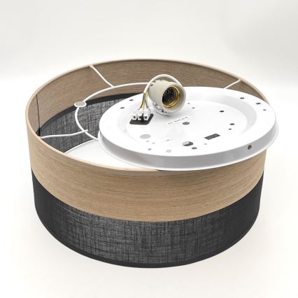 Kattovalo SIRJA WOOD 1xE27/15W/230V halkaisija 35 cm musta/tammi