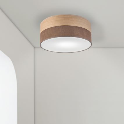 Kattovalo SIRJA WOOD 1xE27/15W/230V halkaisija 35 cm ruskea/tammi