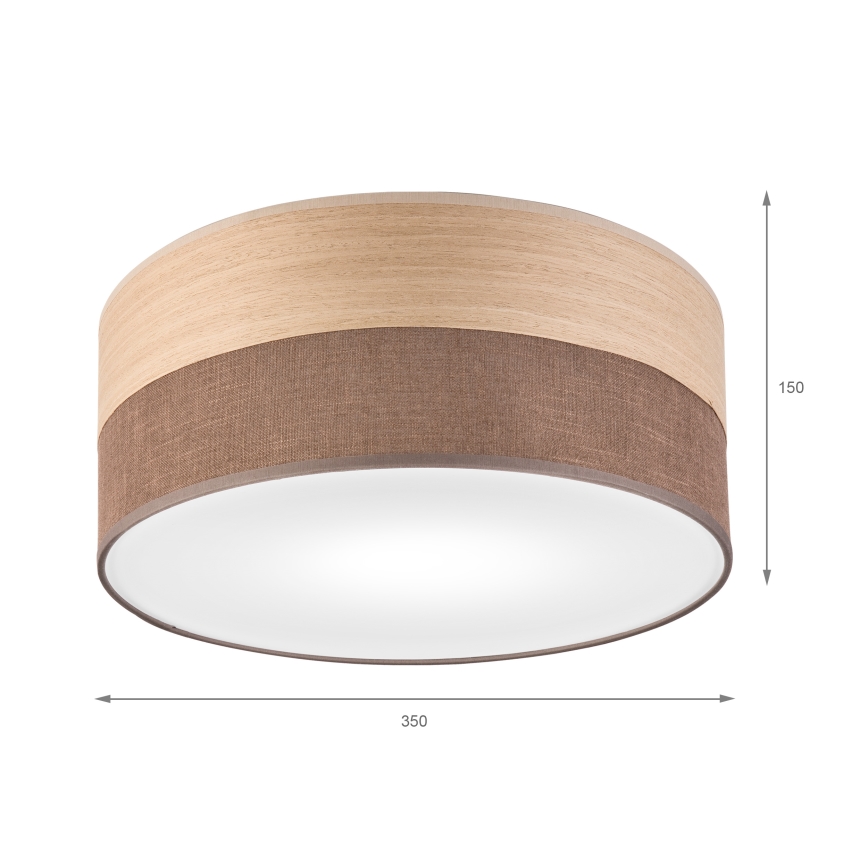 Kattovalo SIRJA WOOD 1xE27/15W/230V halkaisija 35 cm ruskea/tammi