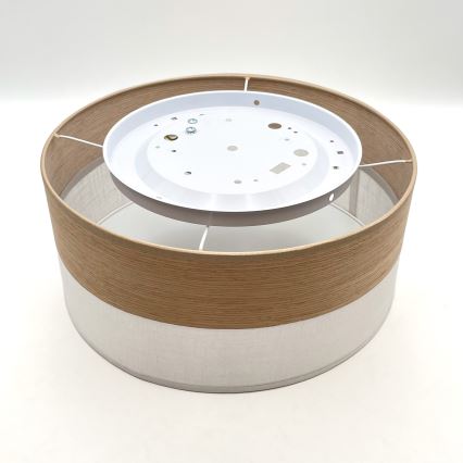Kattovalo SIRJA WOOD 1xE27/15W/230V halkaisija 35 cm valkoinen/tammi