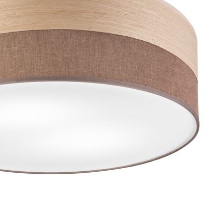Kattovalo SIRJA WOOD 2xE27/15W/230V halkaisija 45 cm ruskea/tammi