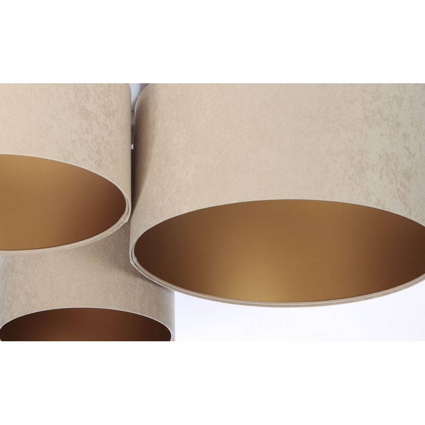 Kattovalo SPACE 3xE27/60W/230V beige/kultainen