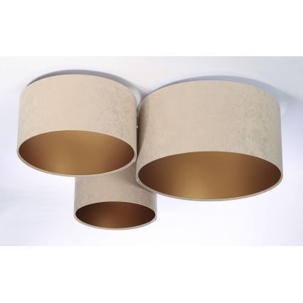 Kattovalo SPACE 3xE27/60W/230V beige/kultainen