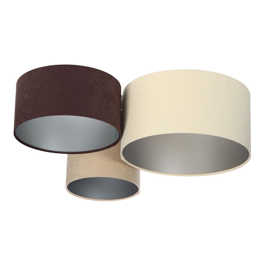Kattovalo SPACE 3xE27/60W/230V kerma/ruskea/beige